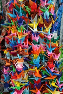 picture of origami folded cranes