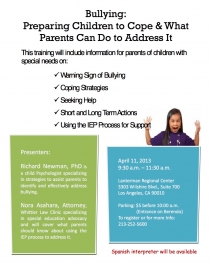 graphic of bullying training flyer