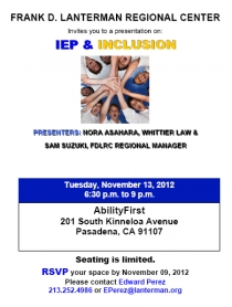 Graphic of IEP and inclusion flyer