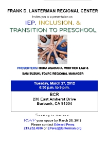 image of IEP, Inclusion and Transition to Preschool flyer