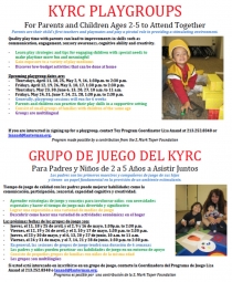 Playgroups flyer for spring/summer 2013 sessions