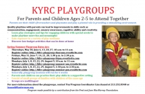 Playgroups flyer for spring/summer and summer 2013 sessions
