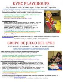 Playgroups flyer for early 2013 sessions
