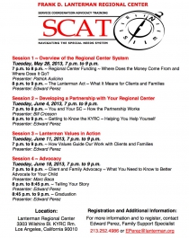 graphic of the May 2013 SCAT flyer